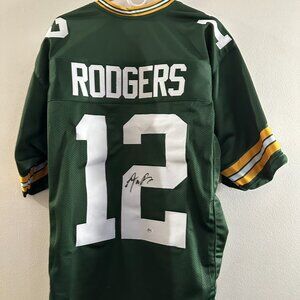 AARON RODGERS SIGNED GREEN BAY PACKERS AUTOGRAPHED CUSTOM JERSEY w/COA XL 550B